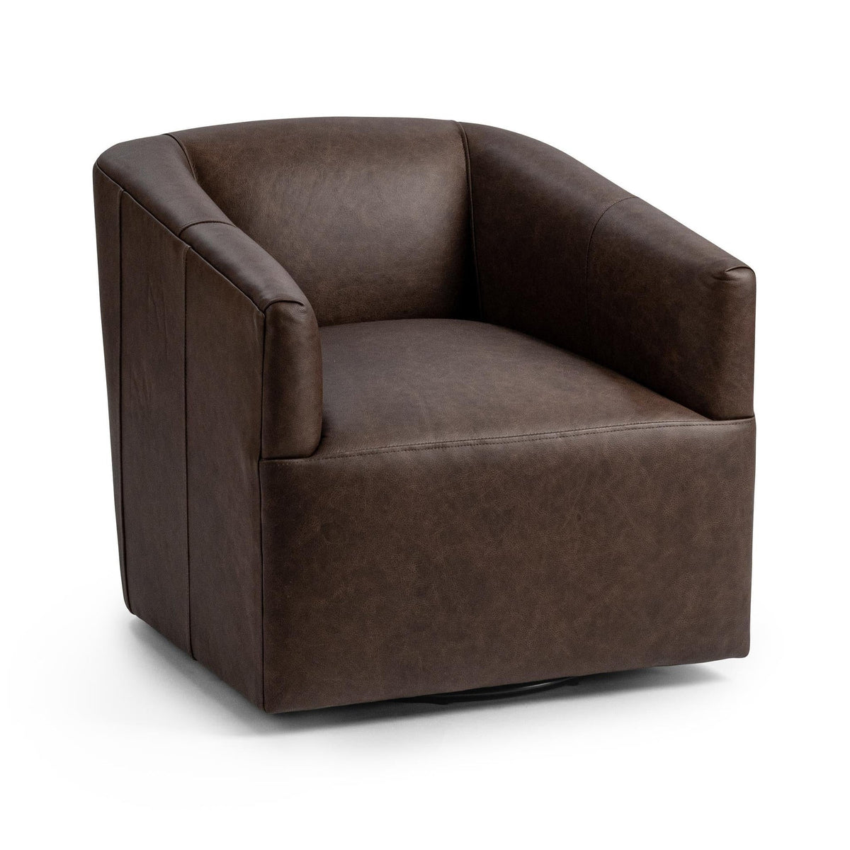 Vernon Swivel Chair - Brown / Leather - Classic Home 5313SWEPBR