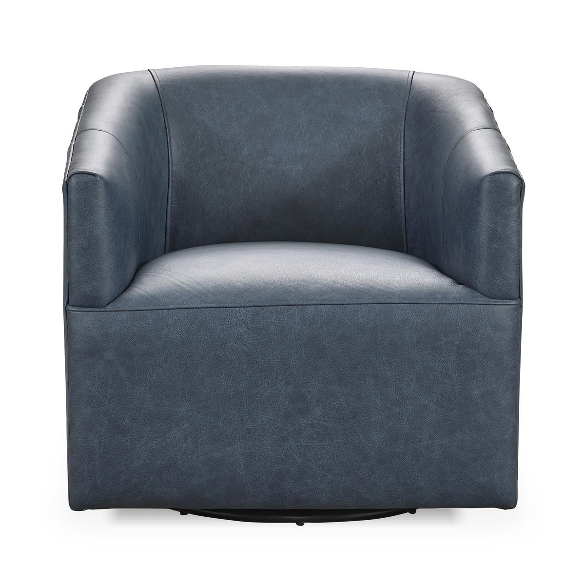 Vernon Swivel Chair - Navy / Leather - Classic Home 5313SWEPNA