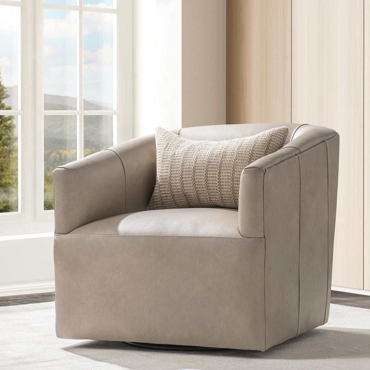 Vernon Leather Swivel Chair Lush