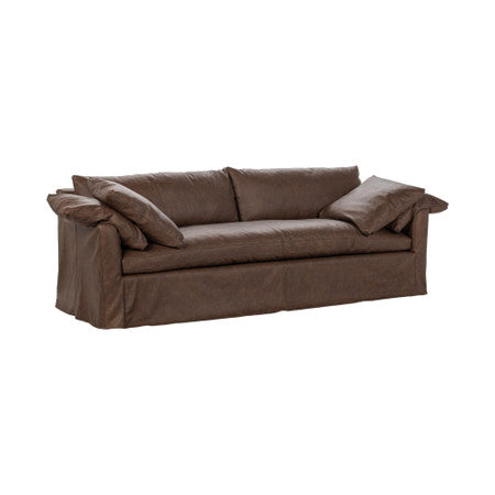 Cassiano Leather Slip Cover Sofa El Paso