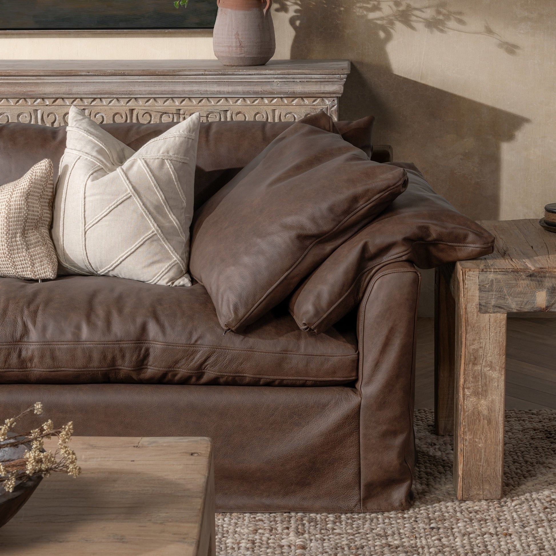 Cassiano Slip Cover Sofa - Harvest Bronze