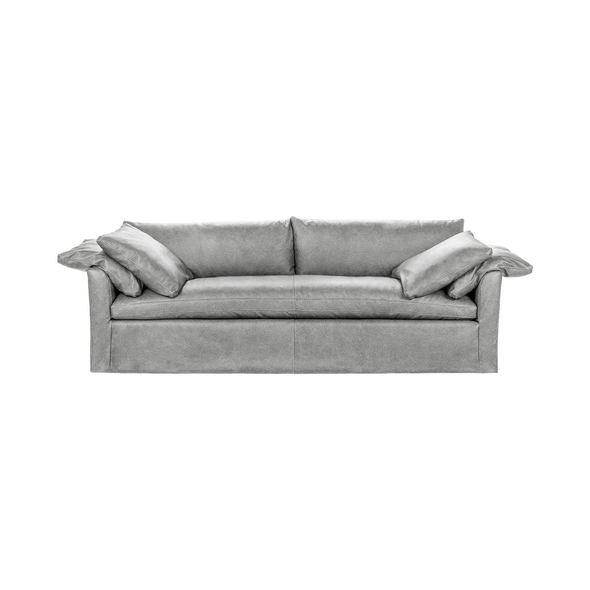 Cassiano Slip Cover Sofa - Dove / Leather - Classic Home 5315SFEPDV