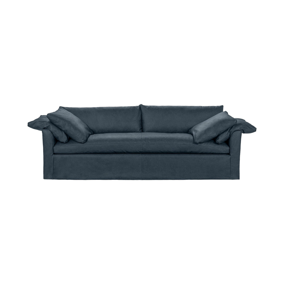 Cassiano Slip Cover Sofa - Navy / Leather - Classic Home 5315SFEPNA