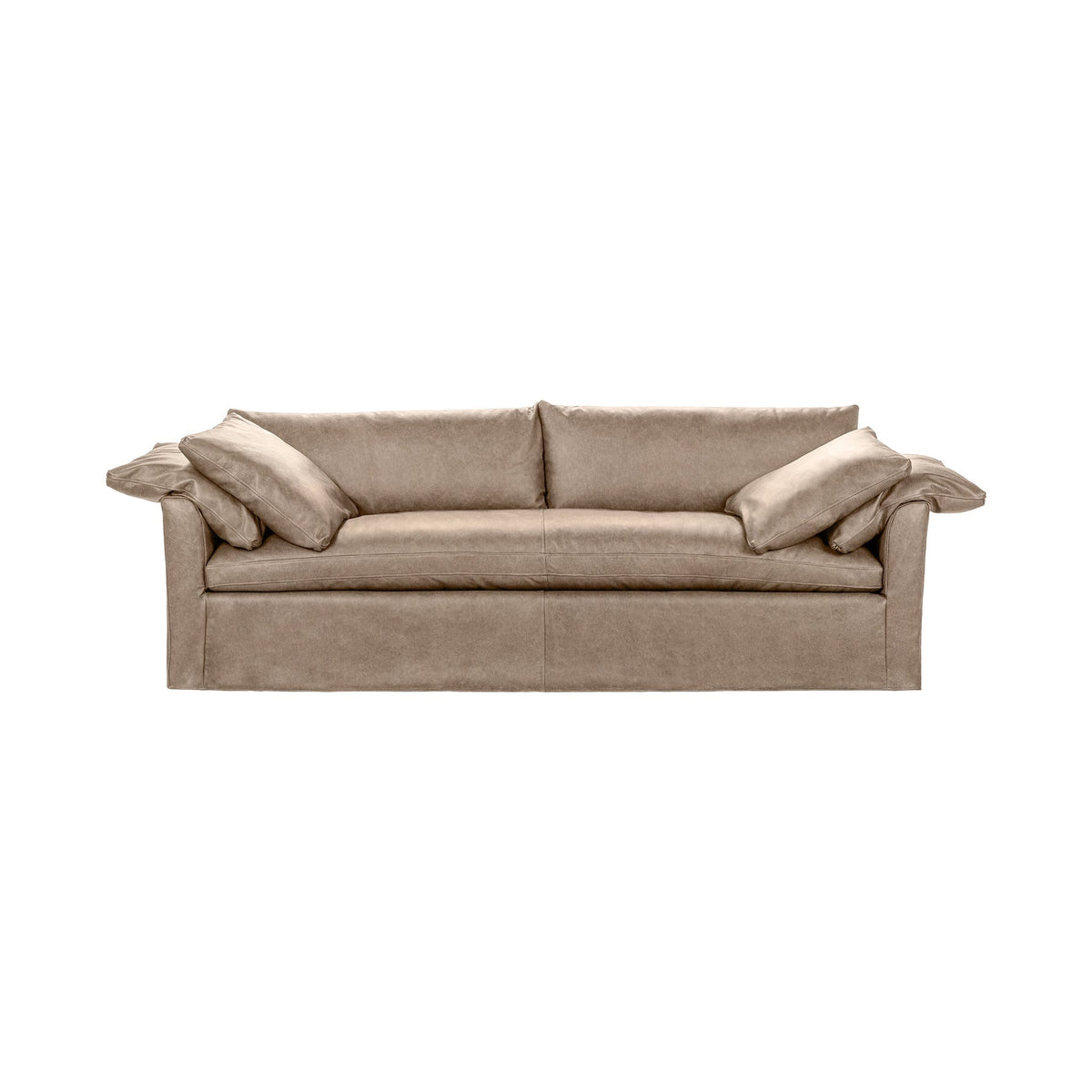 Cassiano Slip Cover Sofa - Cashmere / Leather - Classic Home 5315SFLCM