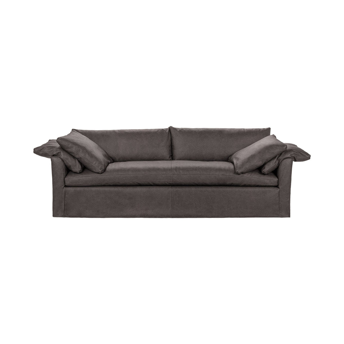 Cassiano Slip Cover Sofa - Chocolate / Leather - Classic Home 5315SFLCO