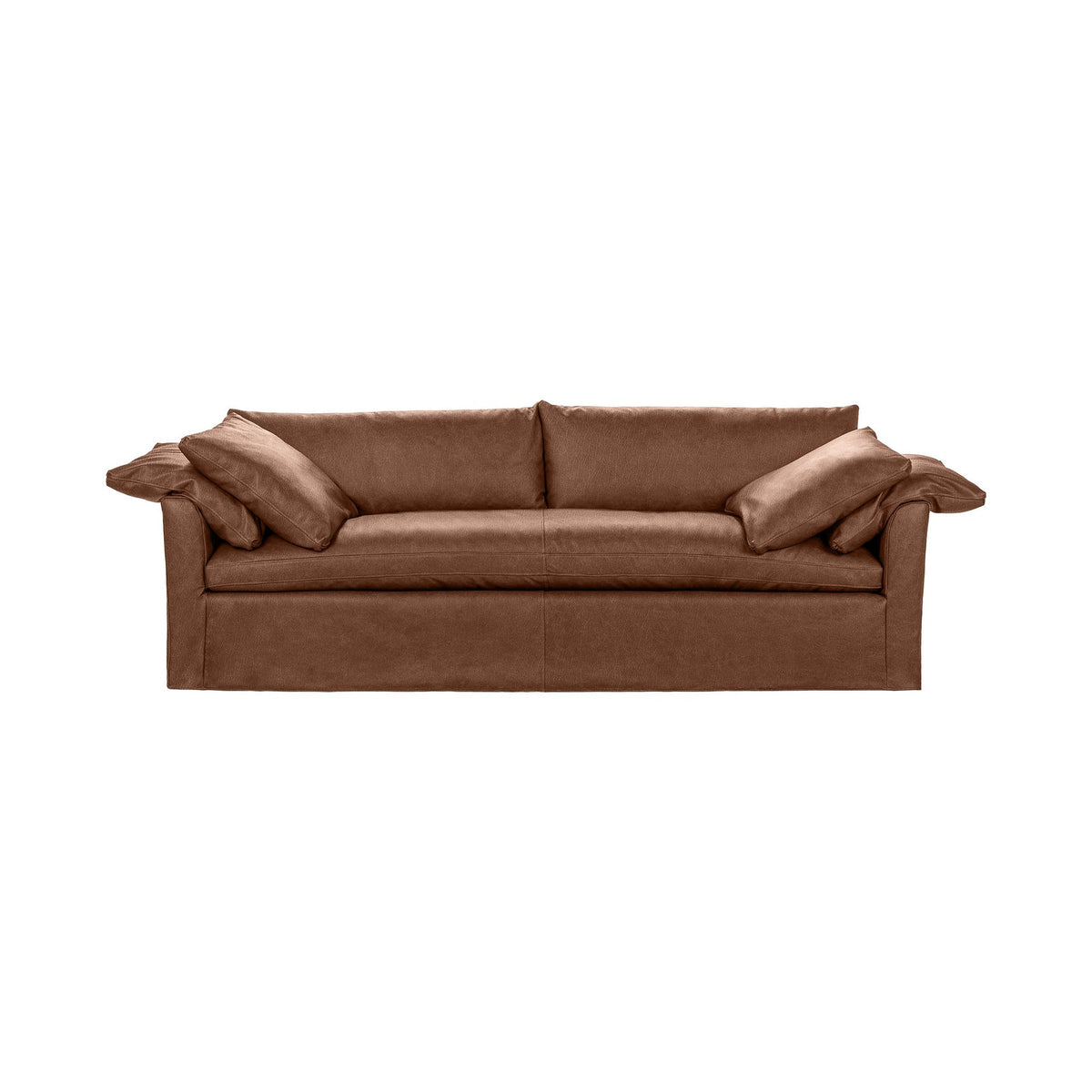 Cassiano Slip Cover Sofa - Saddle / Leather - Lush - Classic Home 5315SFLSD