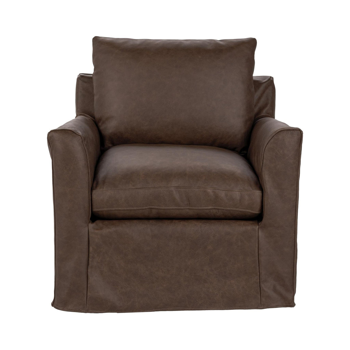 Cassiano Swivel Chair - Brown / Leather - Classic Home 5315SWEPBR