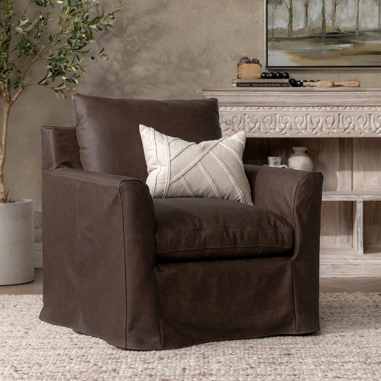Cassiano Leather Swivel Chair El Paso