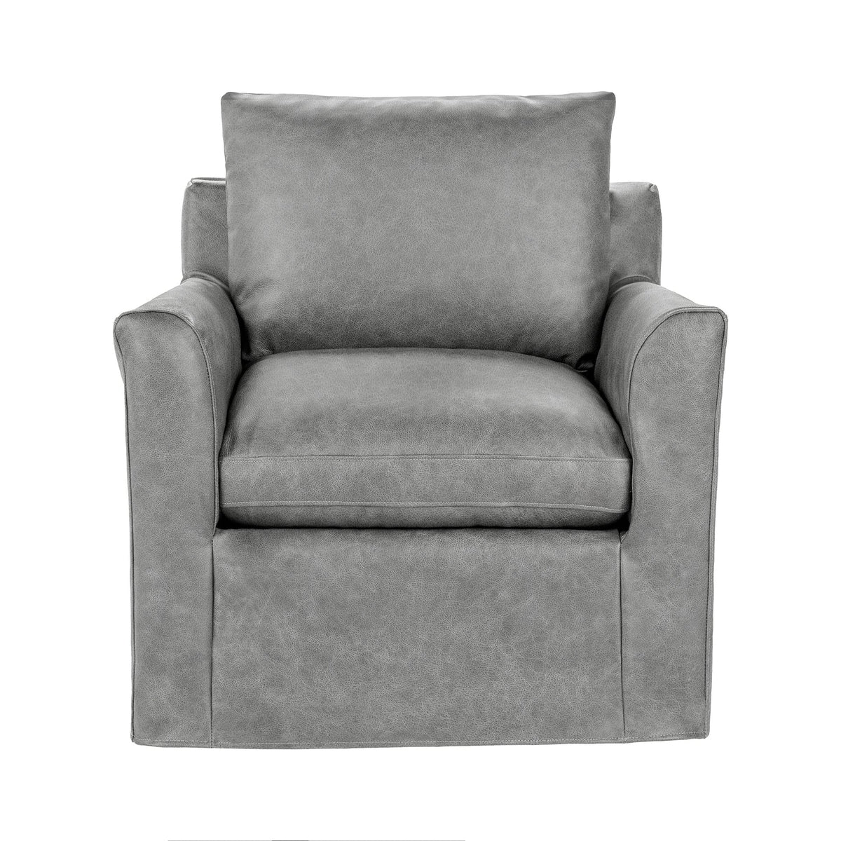 Cassiano Swivel Chair - Dove / Leather - Classic Home 5315SWEPDV