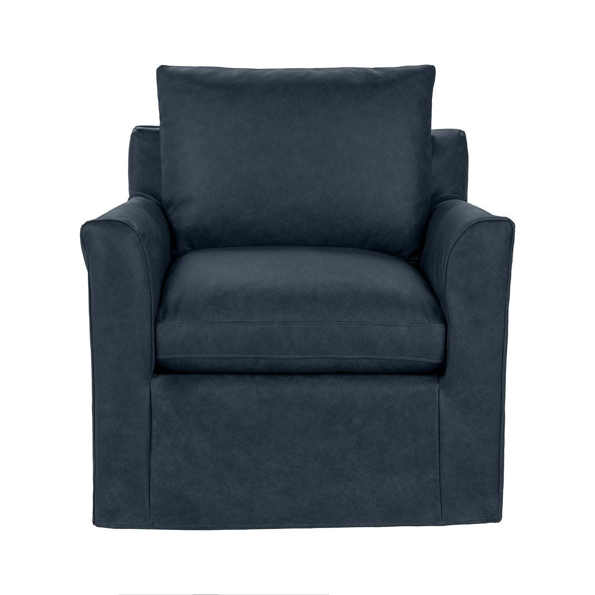 Cassiano Swivel Chair - Navy / Leather - Classic Home 5315SWEPNA