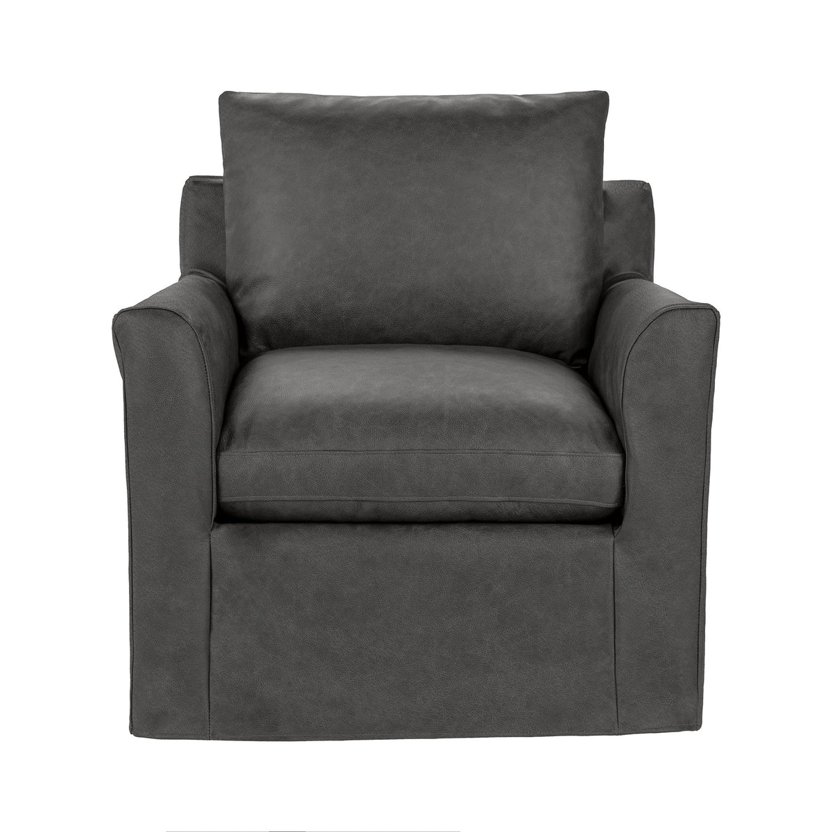 Cassiano Swivel Chair - Gray / Leather - Classic Home 5315SWLGR