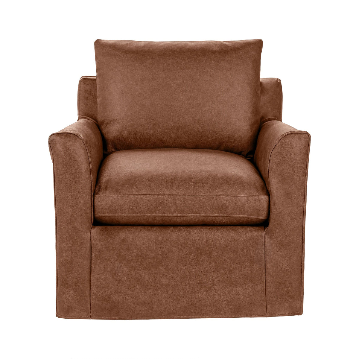 Cassiano Swivel Chair - Saddle / Leather - Lush - Classic Home 5315SWLSD