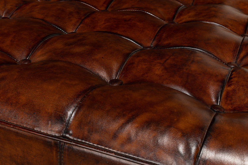 Vintage Tufted Ottoman by Sarreid Ltd - view 12