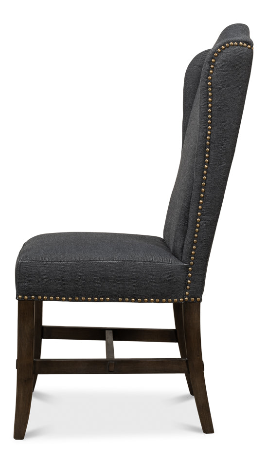 Black High Back Dining Chair by Sarreid Ltd - view 3