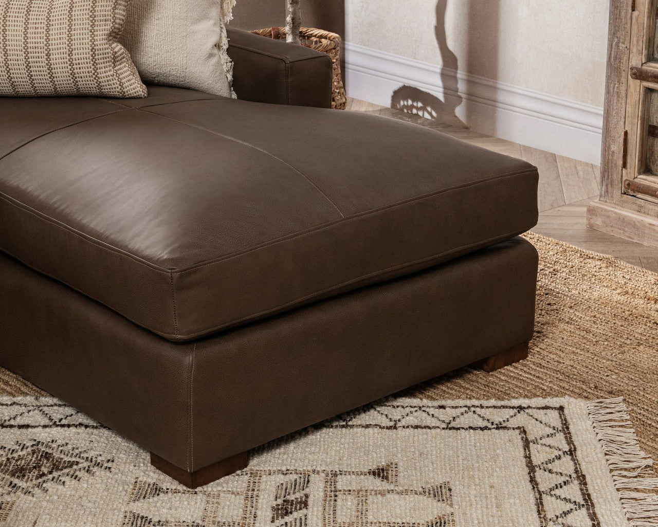 Coburn Leather Right Chaise Sofa Landscape