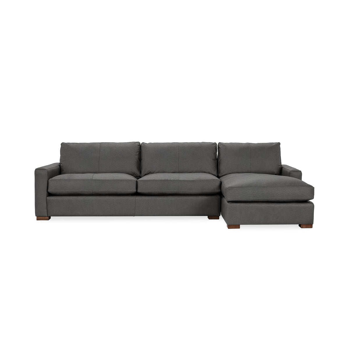 Coburn Right Chaise Sofa - Gray / Leather - Classic Home 5317RCHLGR