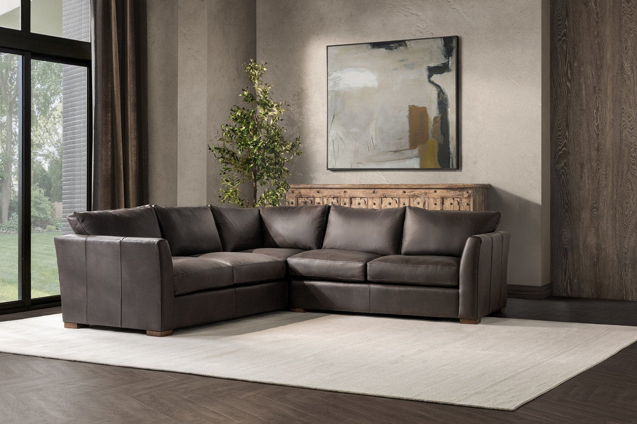 Bryson Top Grain Leather 3pc Sectional Lush