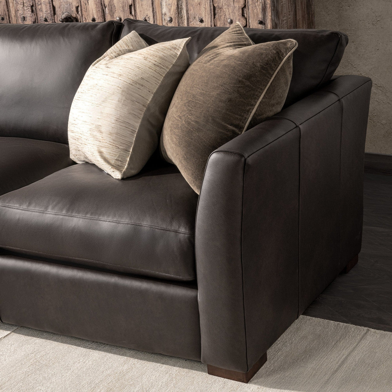 Bryson Top Grain Leather 3pc Sectional Lush