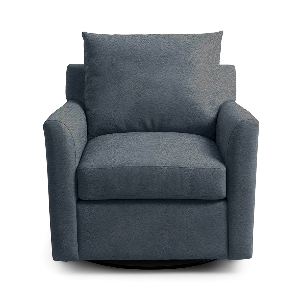 Olivia Swivel Chair - Navy / Leather - Classic Home 5320SWC1304