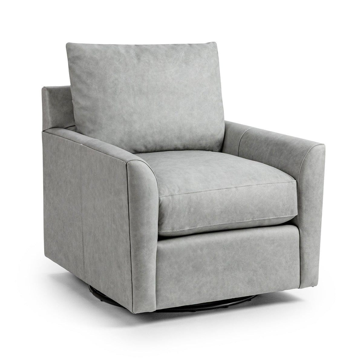 Olivia Swivel Chair - Dove / Leather - Classic Home 5320SWC1305