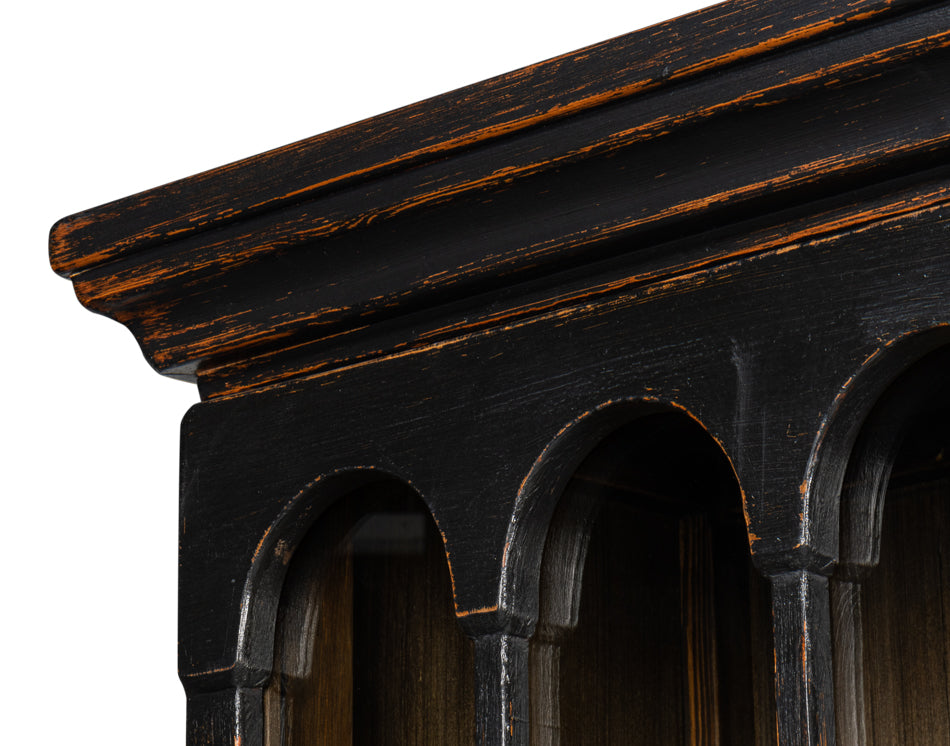 Edgar Allan Glass Bookcase Antique Black by Sarreid Ltd - view 12
