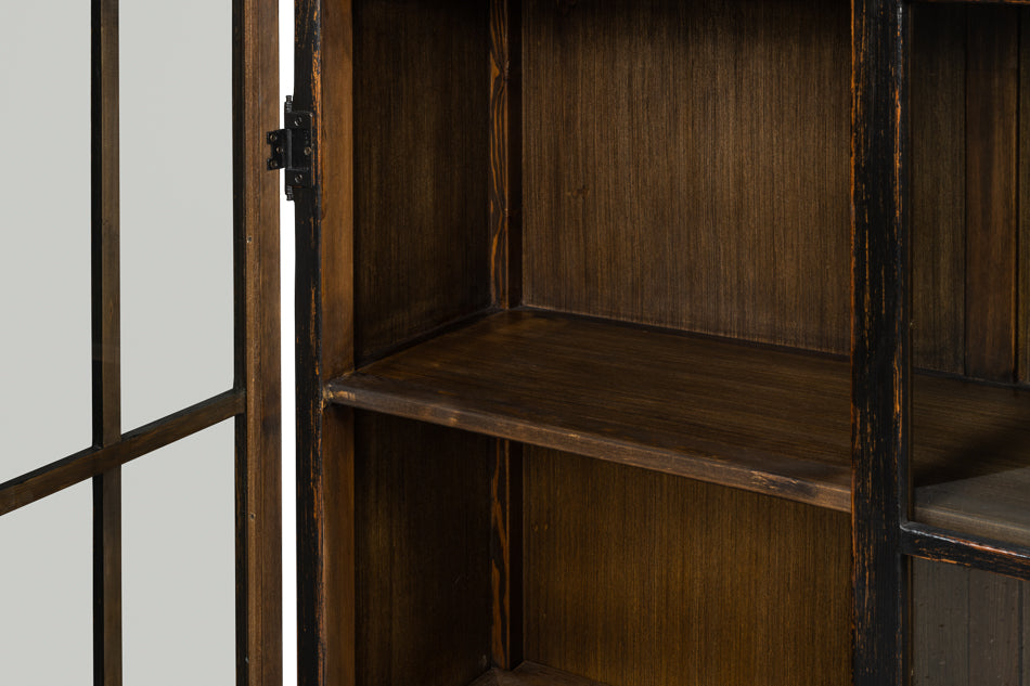 Edgar Allan Glass Bookcase Antique Black by Sarreid Ltd - view 4