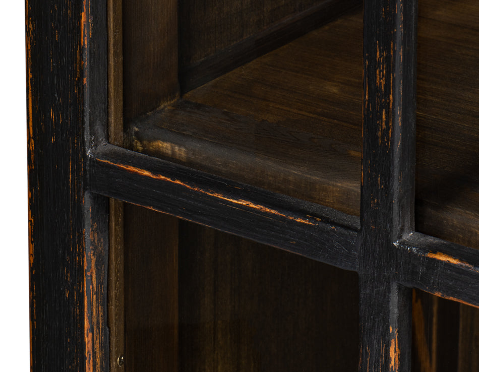 Edgar Allan Glass Bookcase Antique Black by Sarreid Ltd - view 5