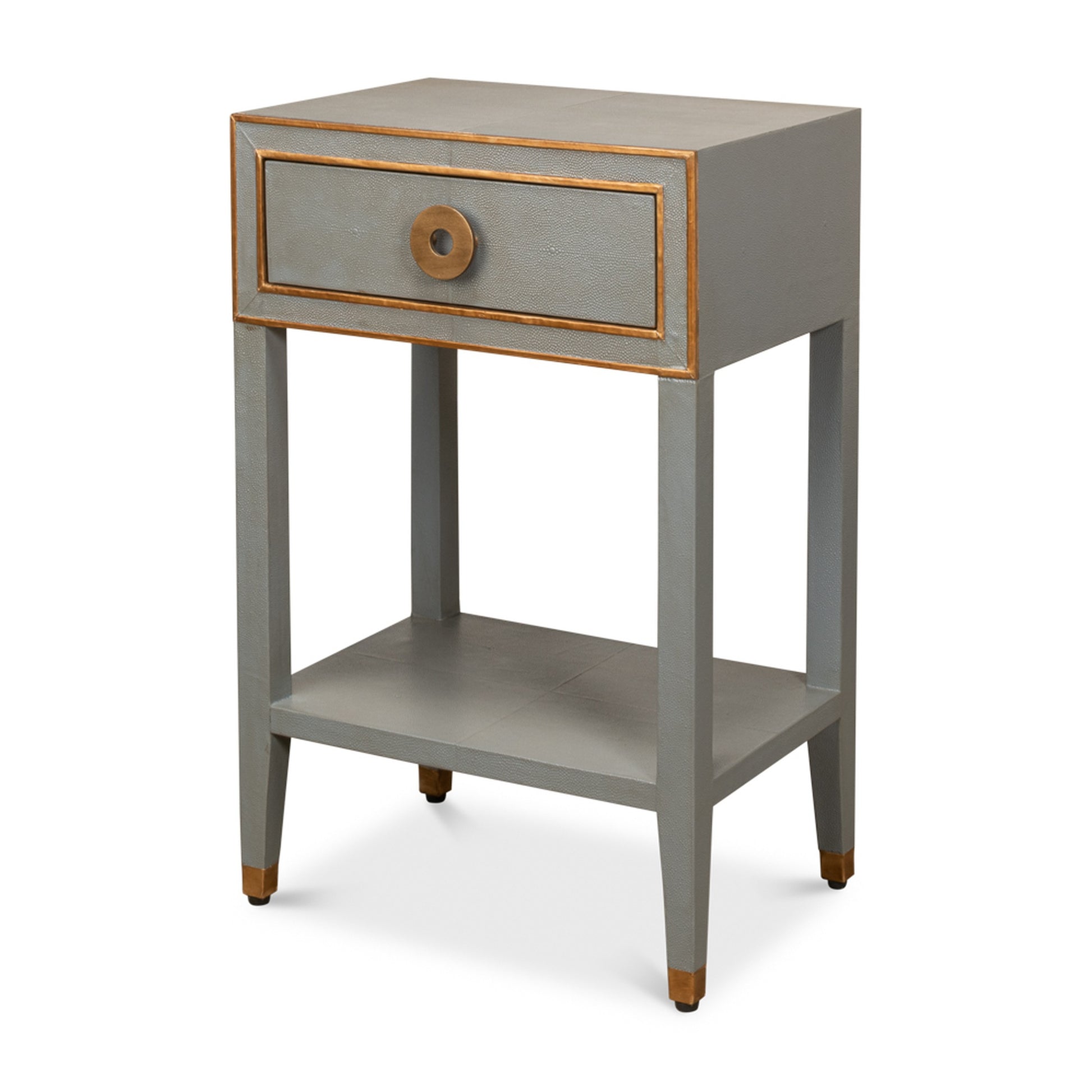 Gabriella Shagreen Nightstand,Storm Grey by Sarreid Ltd