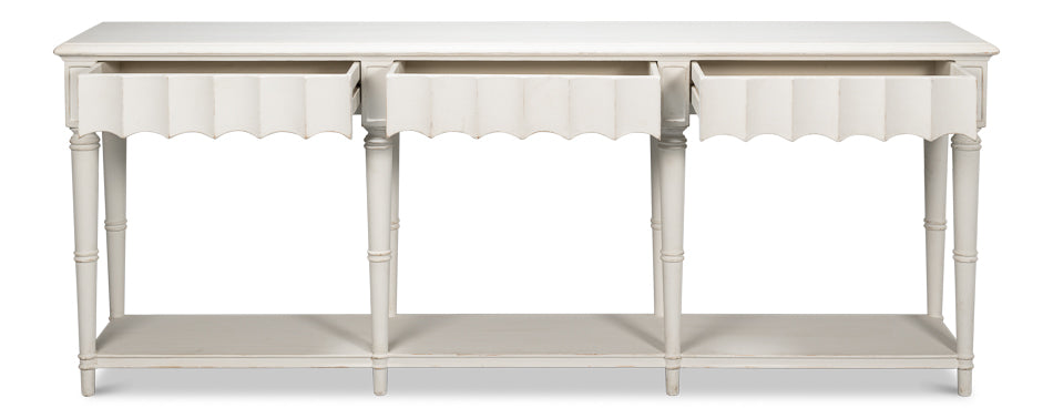 Chantal Console Table Antique White by Sarreid Ltd - view 3