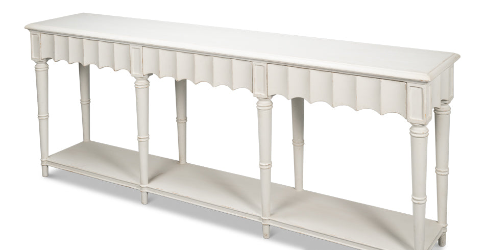 Chantal Console Table Antique White by Sarreid Ltd - view 4