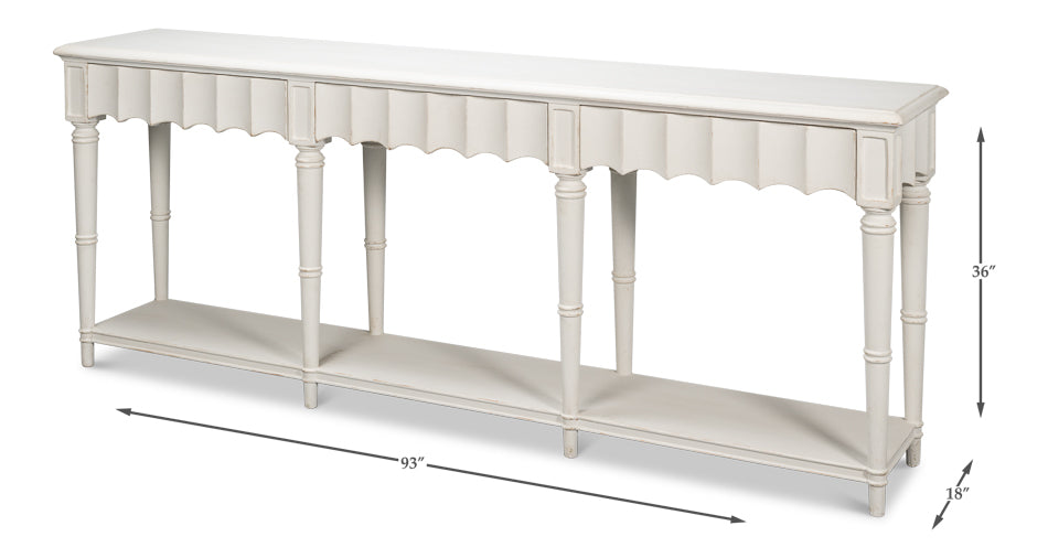 Chantal Console Table Antique White by Sarreid Ltd - view 7