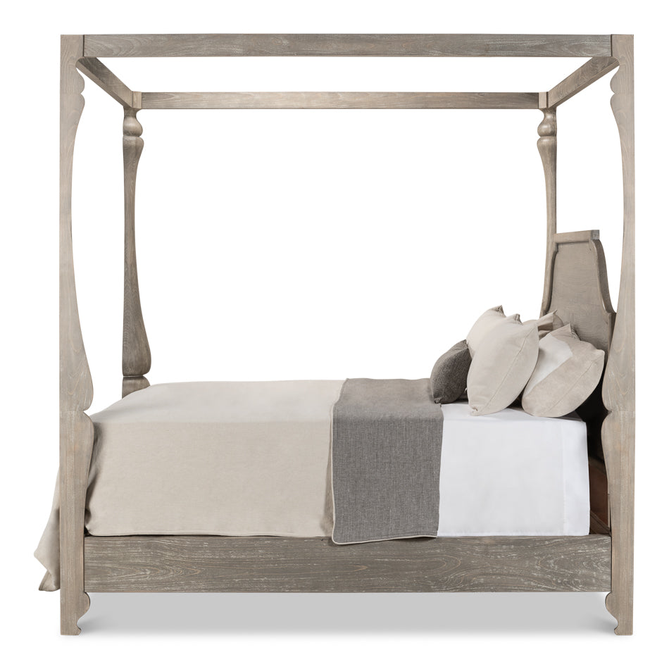 Madeline Bungalow Bed, King, Moonskin by Sarreid Ltd - view 3