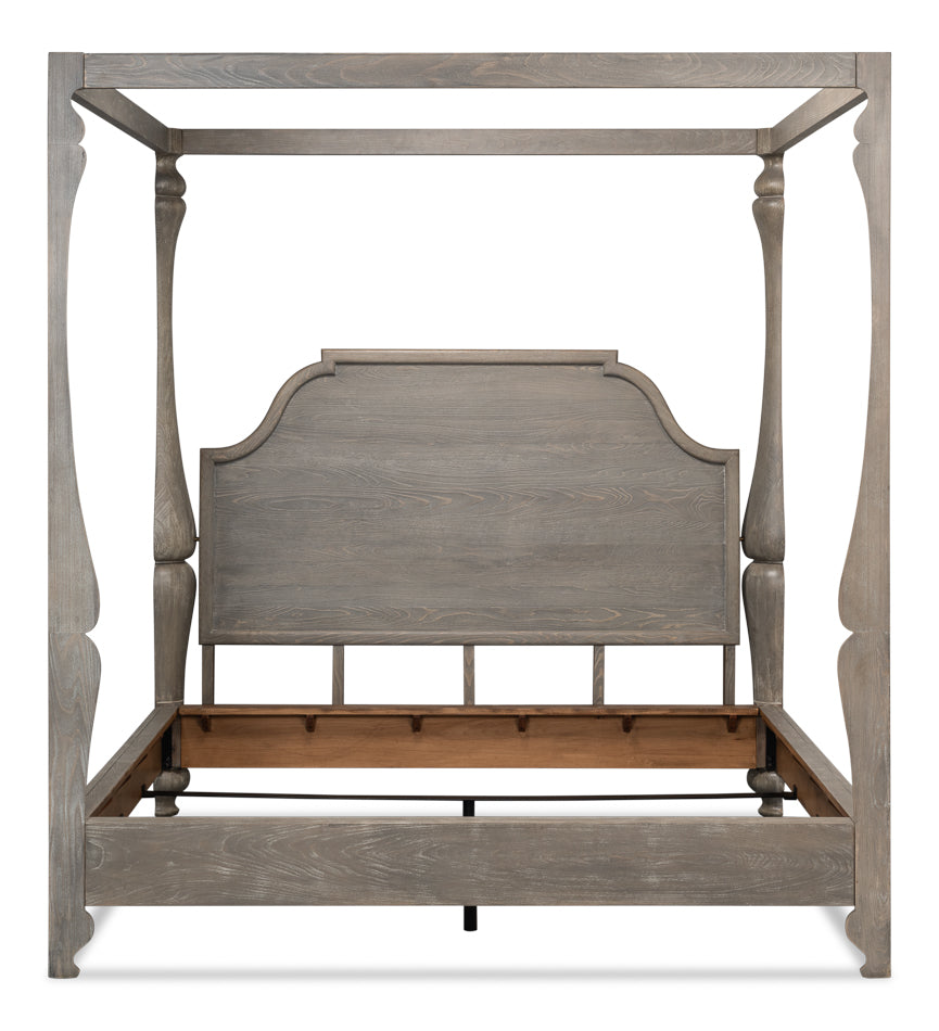 Madeline Bungalow Bed, King, Moonskin by Sarreid Ltd - view 4