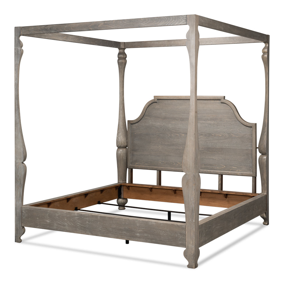 Madeline Bungalow Bed, King, Moonskin by Sarreid Ltd - view 5