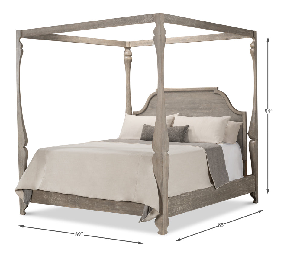 Madeline Bungalow Bed, King, Moonskin by Sarreid Ltd - view 7