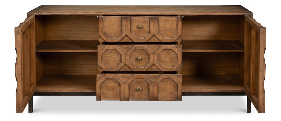 Becket Sideboard, Brown by Sarreid Ltd - view 3