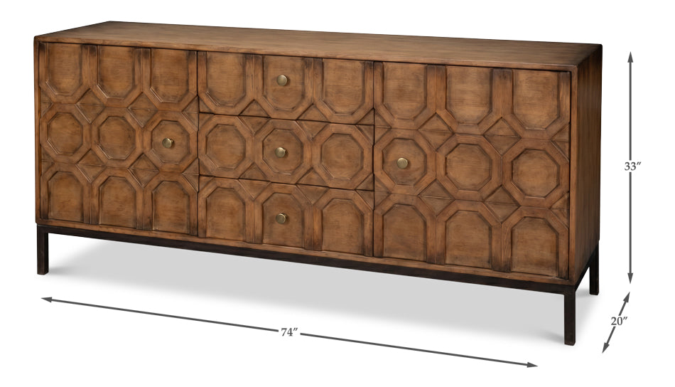 Becket Sideboard, Brown by Sarreid Ltd - view 6