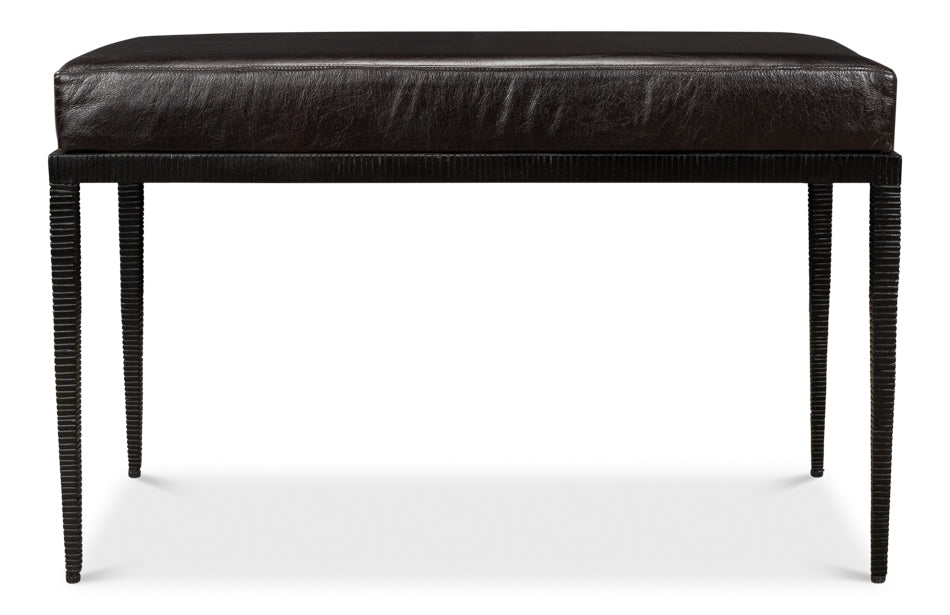 Duke Ridged Iron Bench by Sarreid Ltd - view 8