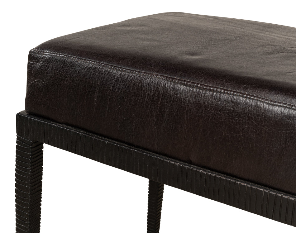 Duke Ridged Iron Bench by Sarreid Ltd - view 11