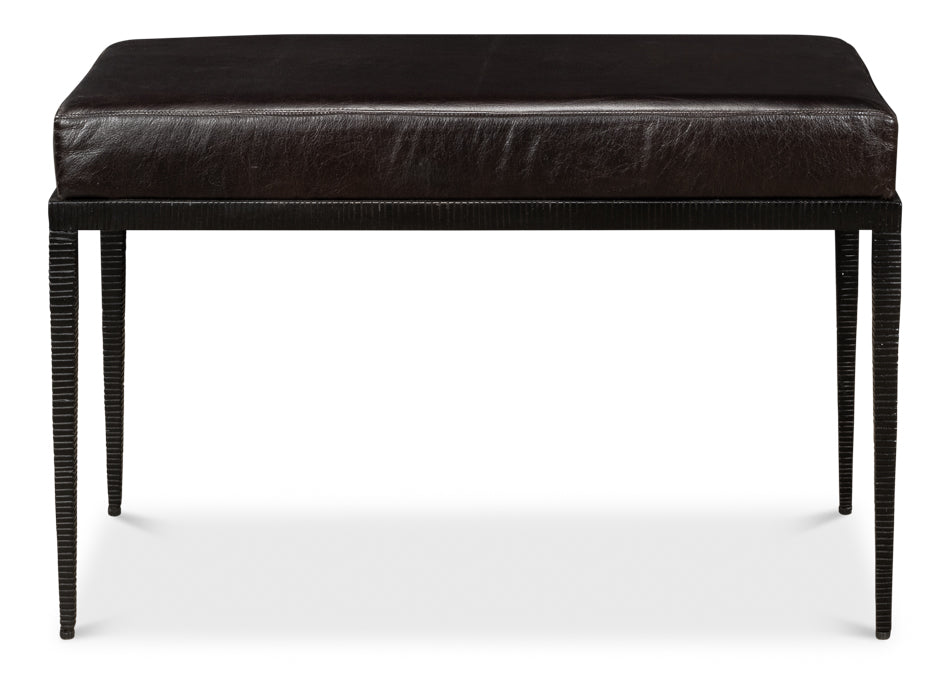 Duke Ridged Iron Bench by Sarreid Ltd - view 2