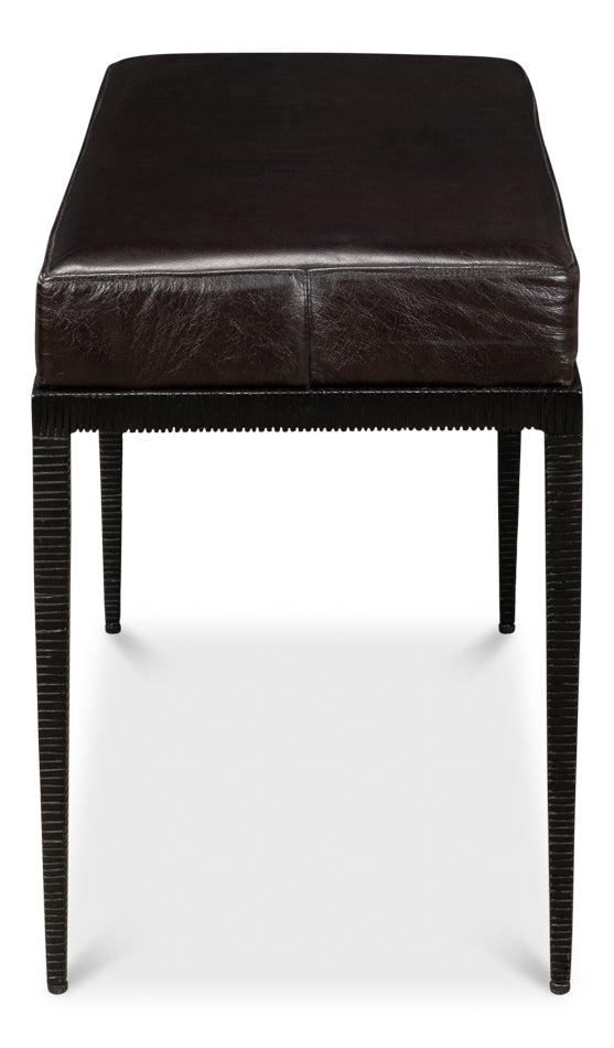 Duke Ridged Iron Bench by Sarreid Ltd - view 4