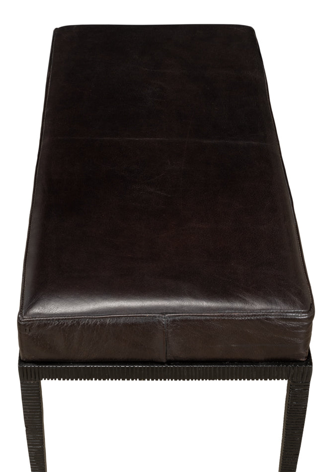 Duke Ridged Iron Bench by Sarreid Ltd - view 5