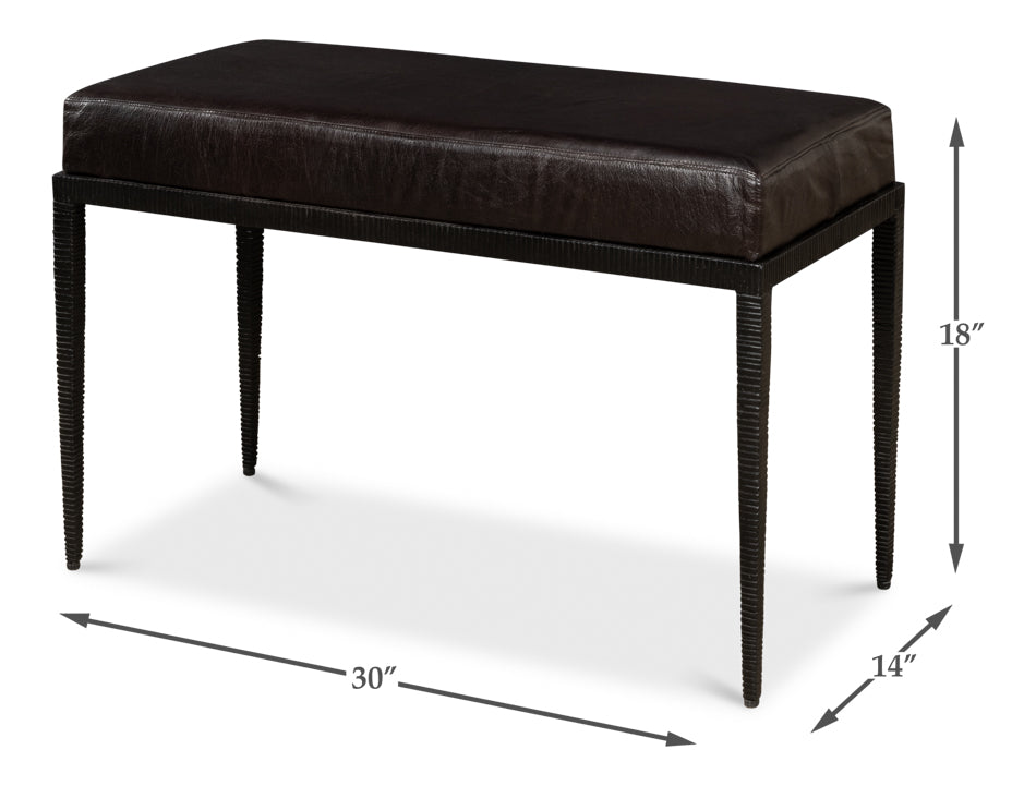 Duke Ridged Iron Bench by Sarreid Ltd - view 7