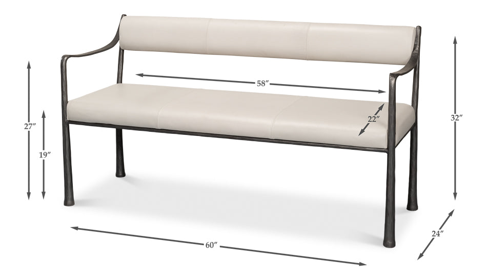 Eliana Bench by Sarreid Ltd - view 7