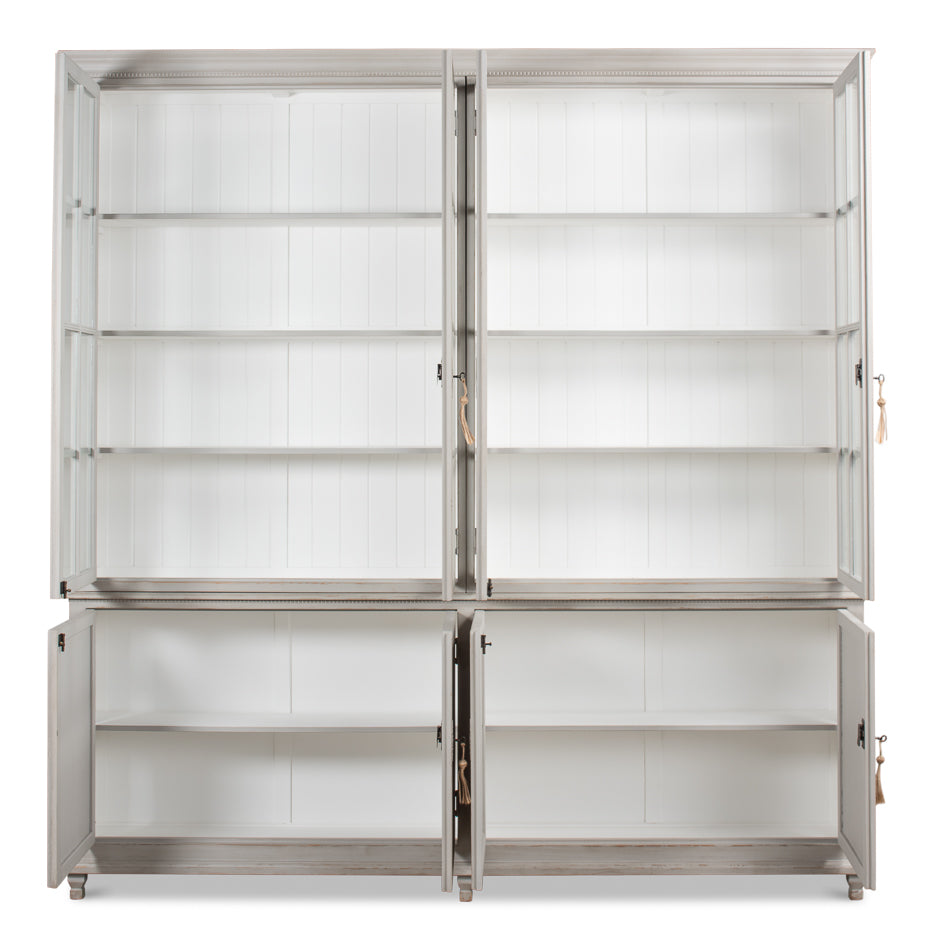Harper Glass Front Bookcase by Sarreid Ltd - view 3