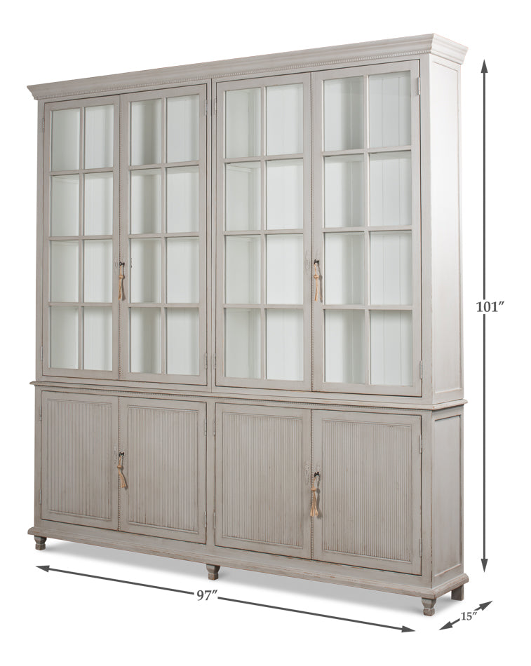 Harper Glass Front Bookcase by Sarreid Ltd - view 6