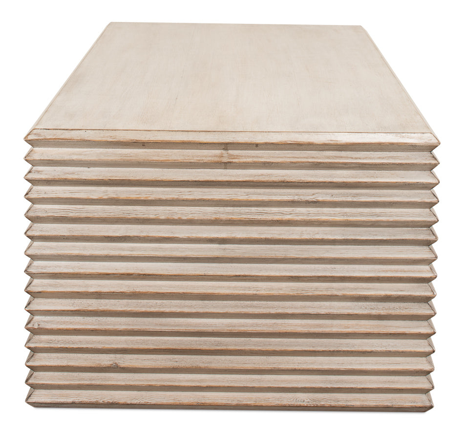 Stacked Cocktail Table, Stone Grey by Sarreid Ltd - view 3