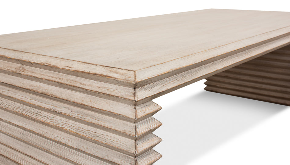Stacked Cocktail Table, Stone Grey by Sarreid Ltd - view 7