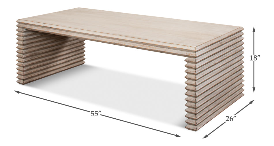 Stacked Cocktail Table, Stone Grey by Sarreid Ltd - view 6