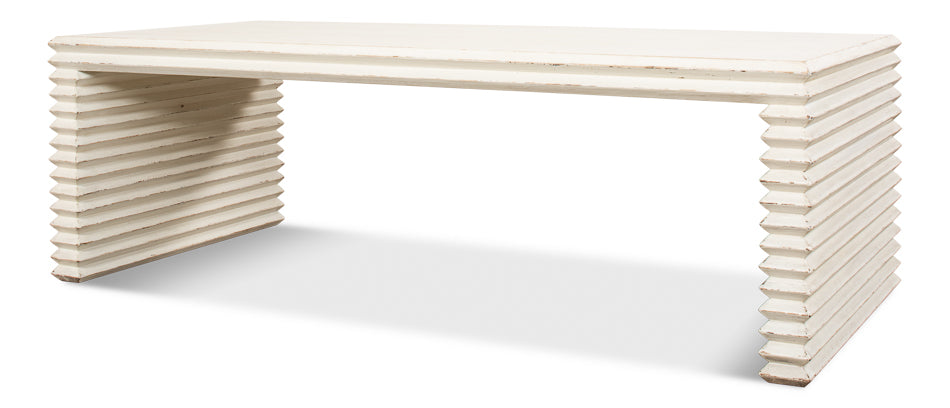 Stacked Cocktail Table, Antique White by Sarreid Ltd - view 8